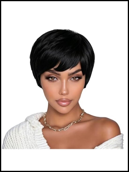 Pixie Cut Wig Brazilian Human Hair Short Layered Machine Made Glueless Bob 6 main image 4